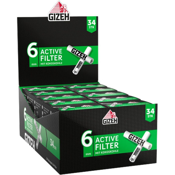 Gizeh Aktivkohlefilter 6mm 34er