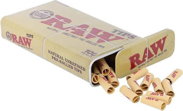 Raw Prerolled Tips in Tin/100